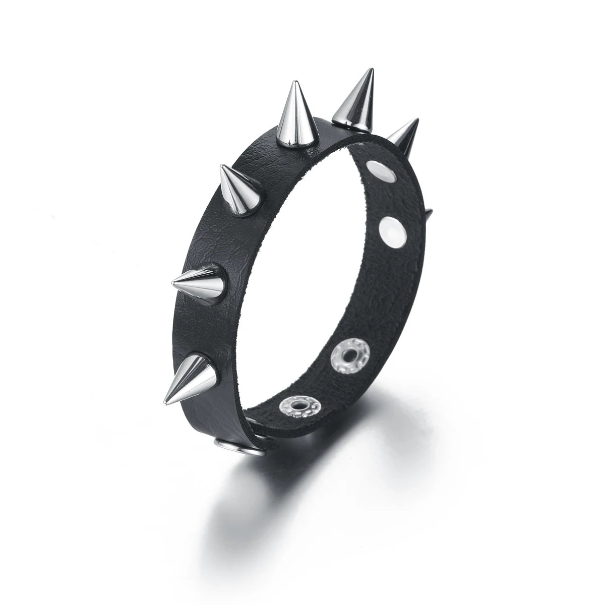 Studded Leather Punk Cuff Bracelet - Toxic Skullz