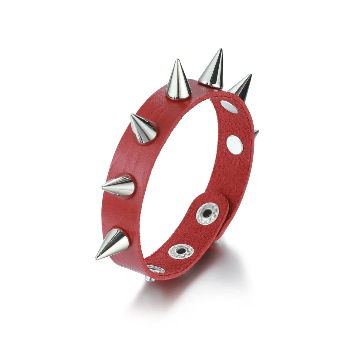 Studded Leather Punk Cuff Bracelet - Toxic Skullz