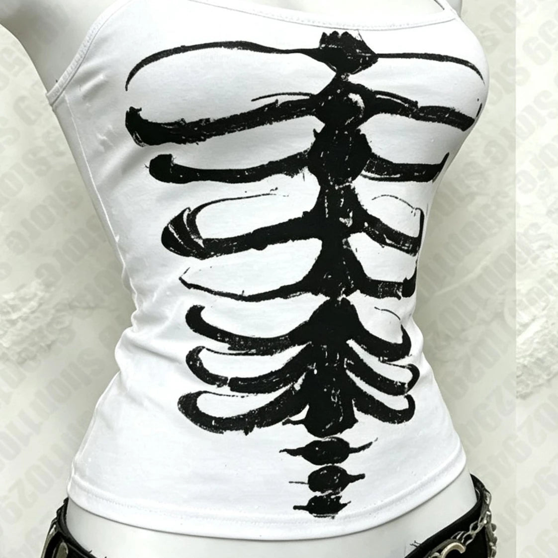 Skeleton Ribcage Graphic Cami Top - Toxic Skullz