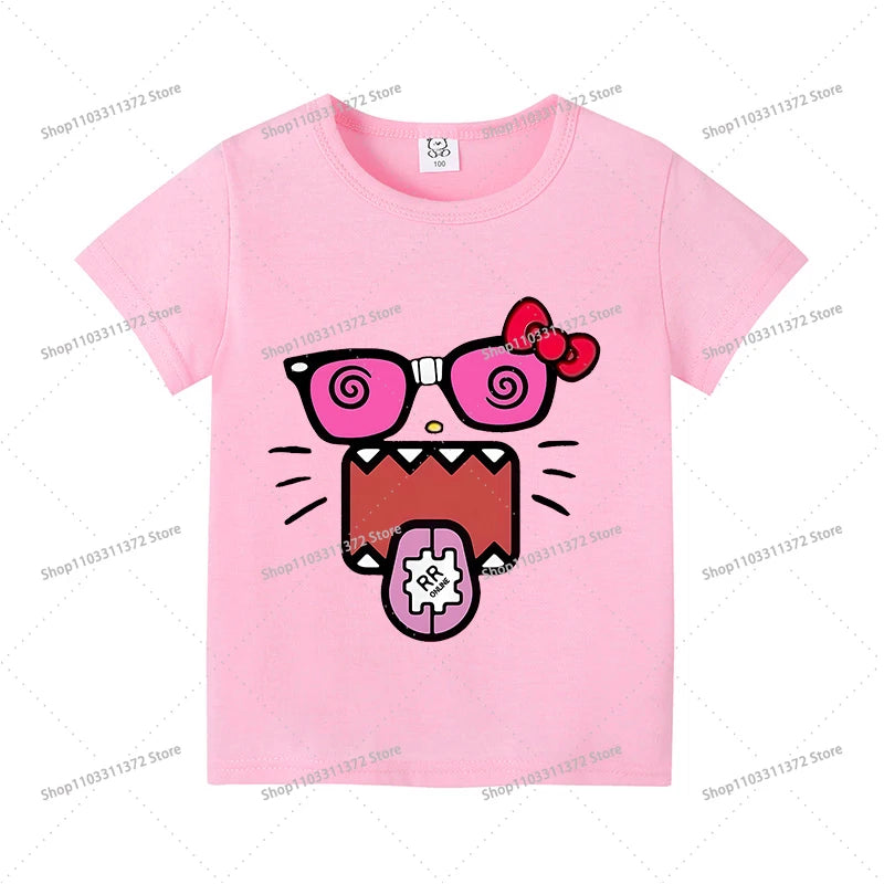 Cute Domos Kuns Short Sleeve Cartoon Boys Girls Clothes Summer Exquisite Fashion Hip Hop Casual Outdoor Wear Toddler Tops Gifts - Toxic Skullz