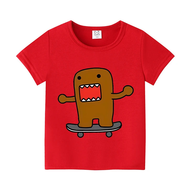Cute Domos Kuns Short Sleeve Cartoon Boys Girls Clothes Summer Exquisite Fashion Hip Hop Casual Outdoor Wear Toddler Tops Gifts - Toxic Skullz