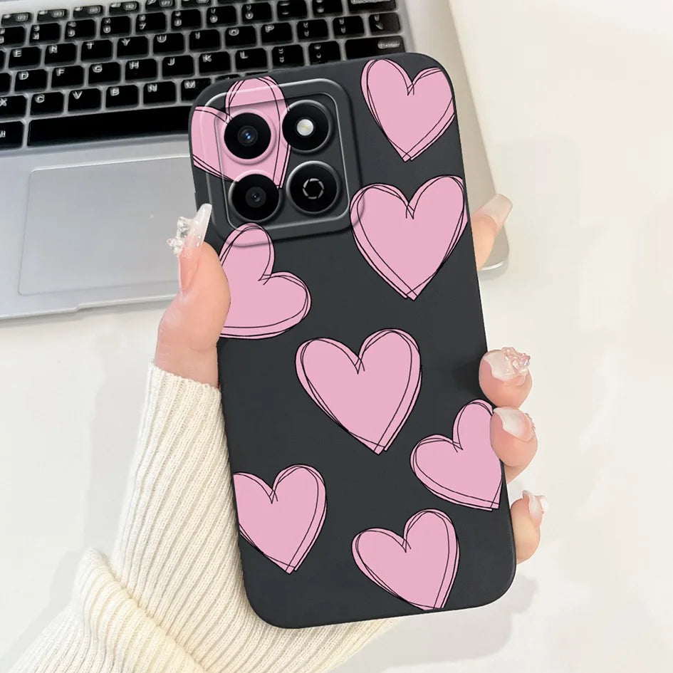 For Honor X7c 4G Case ALT-LX2 Shockproof Cover Sweet Girls Love Heart Soft Liquid Silicone Phone Cases For Honor 200 Smart Coque - Toxic Skullz