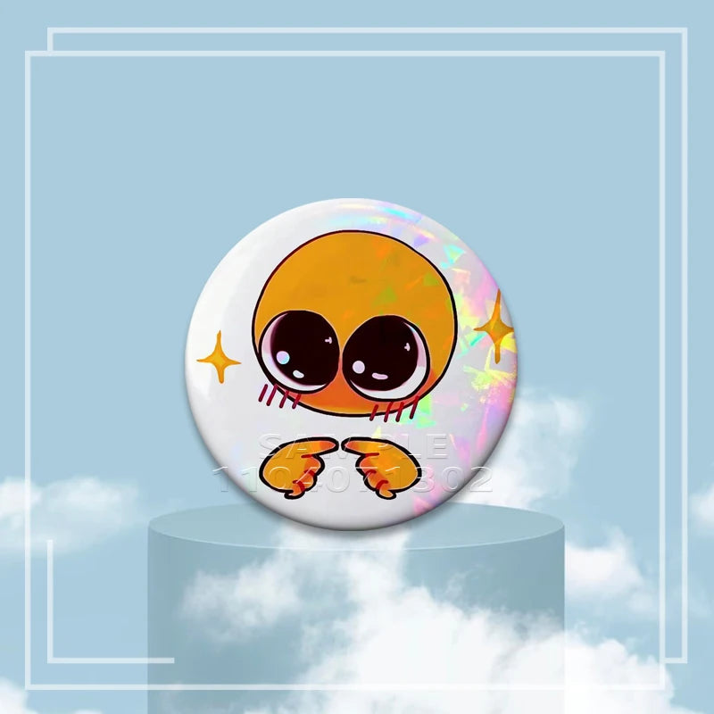 Y2K Holographic Eye Funny Face Badge Cute Cat Star Pins I Love EMO Boys Brooches DIY Backpack Jeans Decor Aesthetic Accessories - Toxic Skullz