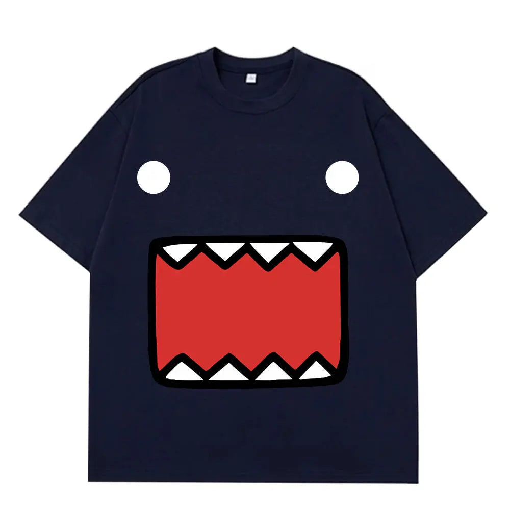 Domo Kun Doll Face Graphic T Shirts Men's Women Cotton Casual T-Shirts Short Sleeve Oversized Aesthetic Trendy T-shirt Harajuku - Toxic Skullz