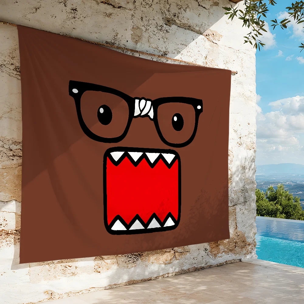 Cute Domo Kun flag For Bedroom Living Bar Garden Outdoor Active Decoration Background And Concert - Toxic Skullz