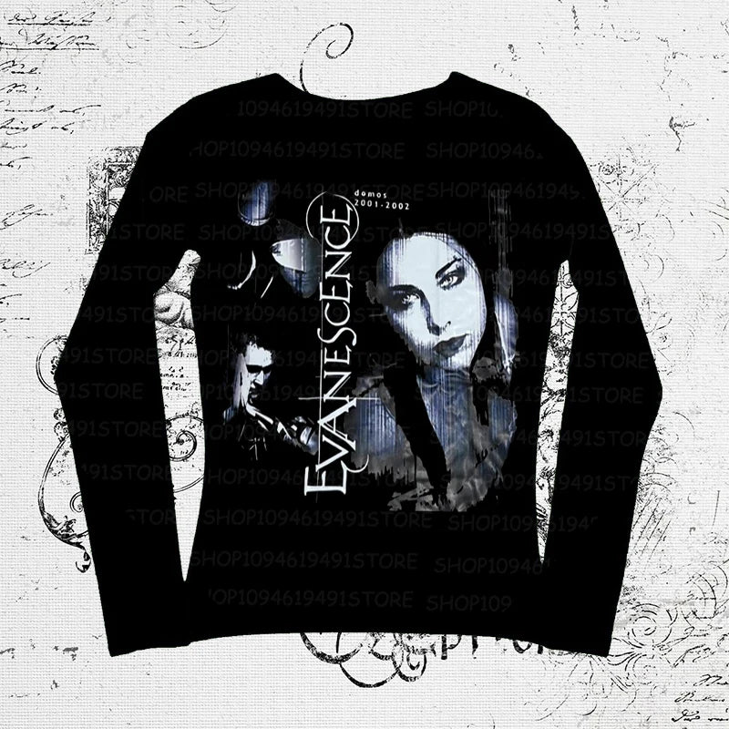 Y2k T-shir T Shirt for Women Clothing Female 90s Clothes Vintage Women's T-shirts Spring 2025 Woman Graphic Tees Y2k Top Kawaii - Toxic Skullz