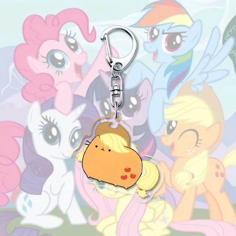 1pcs My Little Pony Keychain acrylic Pendant Anime Keyring Cartoon Decorative Pendants - Toxic Skullz