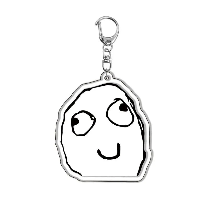 Creative Troll Face Keychains No Me Gusta Rage Forever Alone Acrylic Pendant Key Chain Backpack Car Ornament Comic Fans Gift - Toxic Skullz