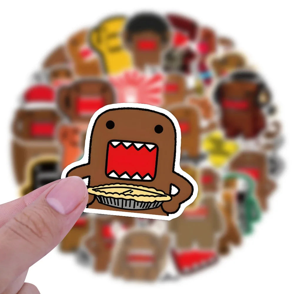 10/50PCS Funny Domo Kun Stickers Domo JDM Style graffiti Stickers for DIY Luggage Laptop phone Cup Skateboard Bicycle Stickers - Toxic Skullz