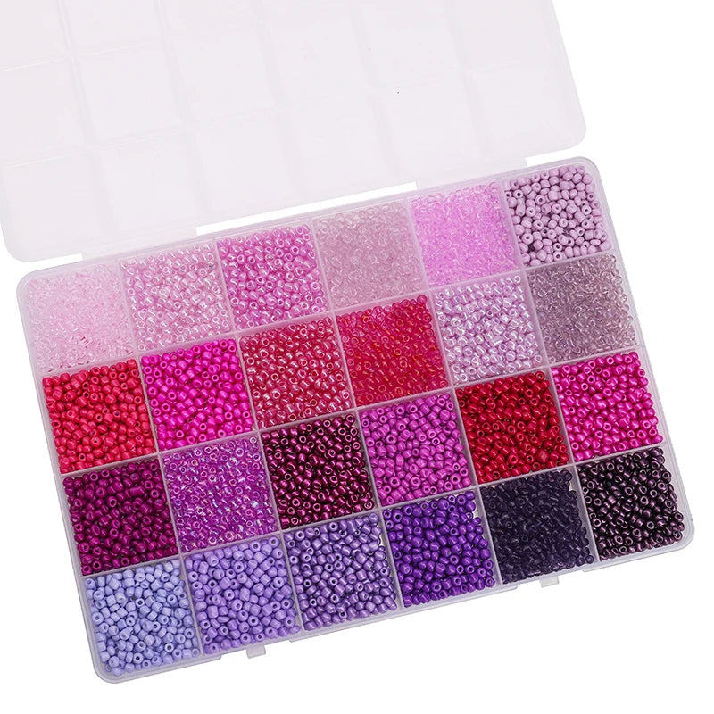 About 5200Pcs24 Grid Rice Bead Box Handmade DIY Jewelry Bracelet Earrings Kandi Jewelry Accessories Materials - Toxic Skullz