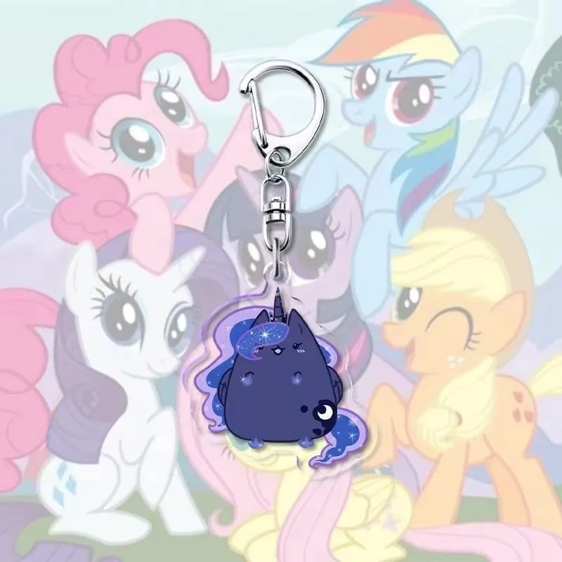 1pcs My Little Pony Keychain acrylic Pendant Anime Keyring Cartoon Decorative Pendants - Toxic Skullz