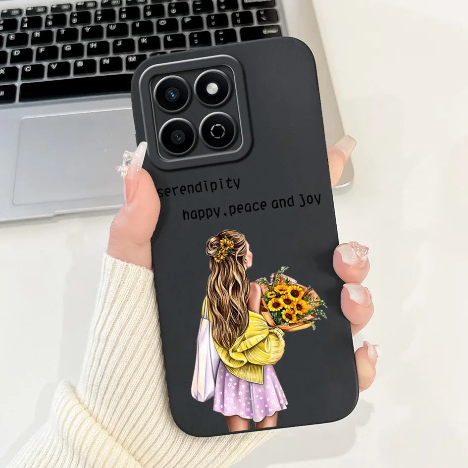 For Honor X7c 4G Case ALT-LX2 Shockproof Cover Sweet Girls Love Heart Soft Liquid Silicone Phone Cases For Honor 200 Smart Coque - Toxic Skullz