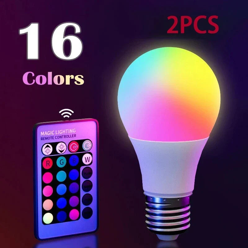 16-Color RGB LED Bulb E27 – Color Changing Light with Remote Control - Toxic Skullz