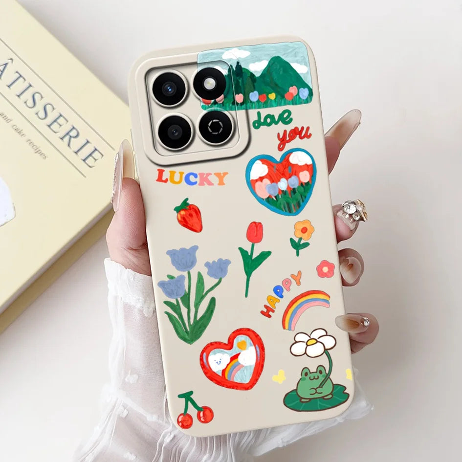 For Honor X7c 4G Case ALT-LX2 Shockproof Cover Sweet Girls Love Heart Soft Liquid Silicone Phone Cases For Honor 200 Smart Coque - Toxic Skullz