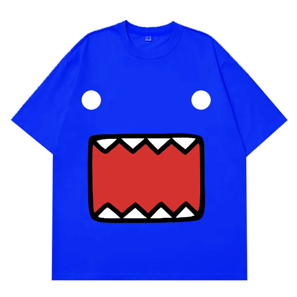 Domo Kun Doll Face Graphic T Shirts Men's Women Cotton Casual T-Shirts Short Sleeve Oversized Aesthetic Trendy T-shirt Harajuku - Toxic Skullz