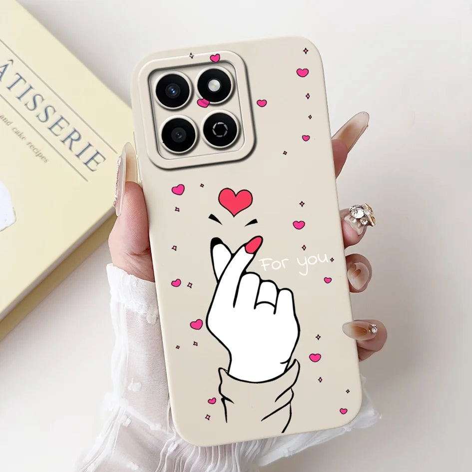 For Honor X7c 4G Case ALT-LX2 Shockproof Cover Sweet Girls Love Heart Soft Liquid Silicone Phone Cases For Honor 200 Smart Coque - Toxic Skullz