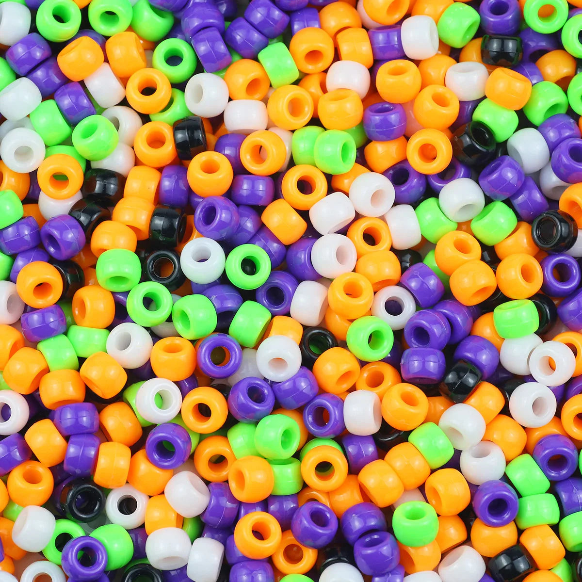 1200Pcs multi-colored Large Hole Pony Beads Plastic Beads For Bracelets Making DIY Crafts - Toxic Skullz