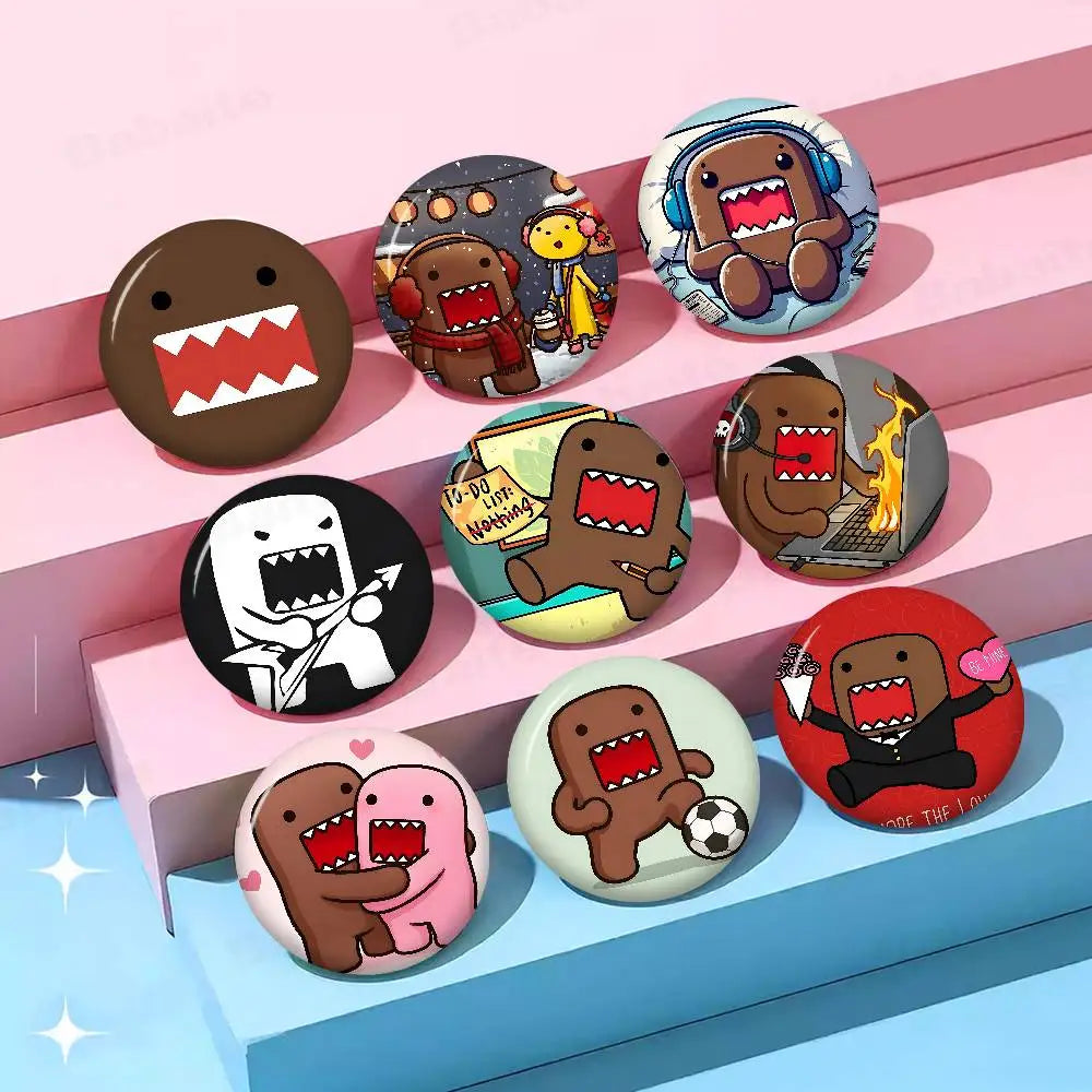 Cute Domo Kun 58mm Handmade Brooch Cartoon Cosplay Badge on Backpack Jewelry Accessories Gifts - Toxic Skullz