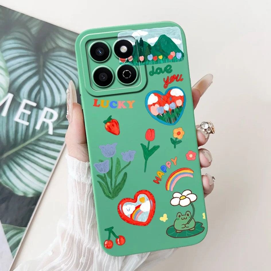 For Honor X7c 4G Case ALT-LX2 Shockproof Cover Sweet Girls Love Heart Soft Liquid Silicone Phone Cases For Honor 200 Smart Coque - Toxic Skullz