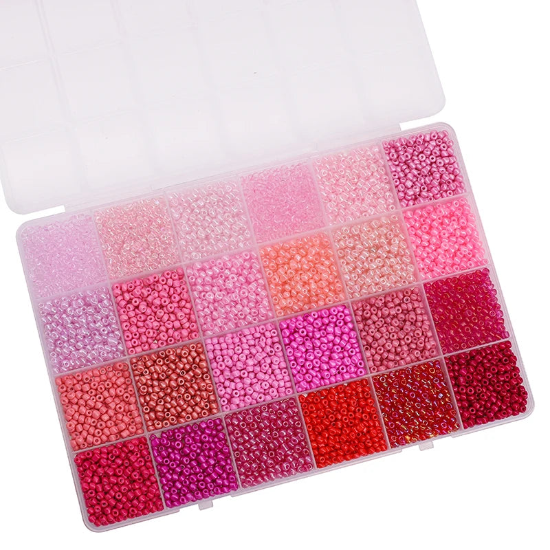 About 5200Pcs24 Grid Rice Bead Box Handmade DIY Jewelry Bracelet Earrings Kandi Jewelry Accessories Materials - Toxic Skullz