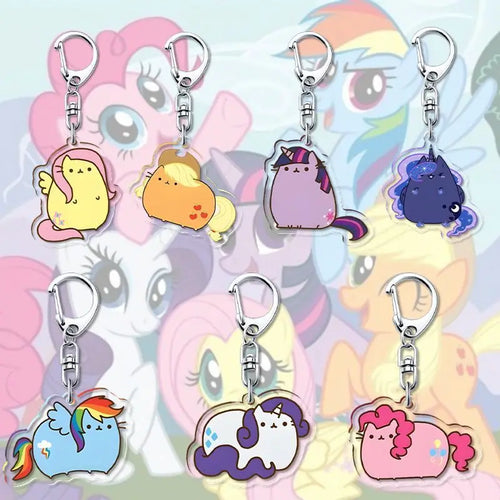 1pcs My Little Pony Keychain acrylic Pendant Anime Keyring Cartoon Decorative Pendants - Toxic Skullz
