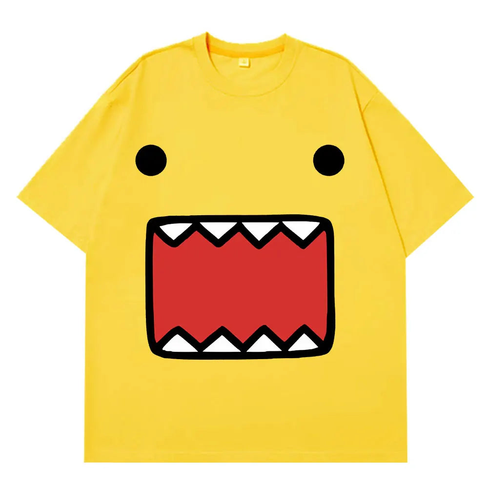 Domo Kun Doll Face Graphic T Shirts Men's Women Cotton Casual T-Shirts Short Sleeve Oversized Aesthetic Trendy T-shirt Harajuku - Toxic Skullz