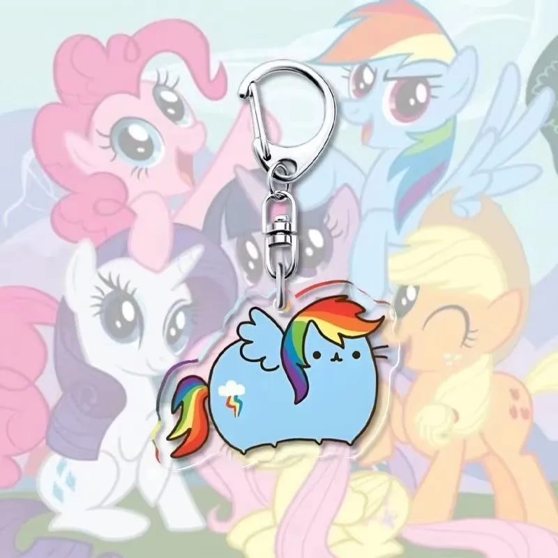 1pcs My Little Pony Keychain acrylic Pendant Anime Keyring Cartoon Decorative Pendants - Toxic Skullz