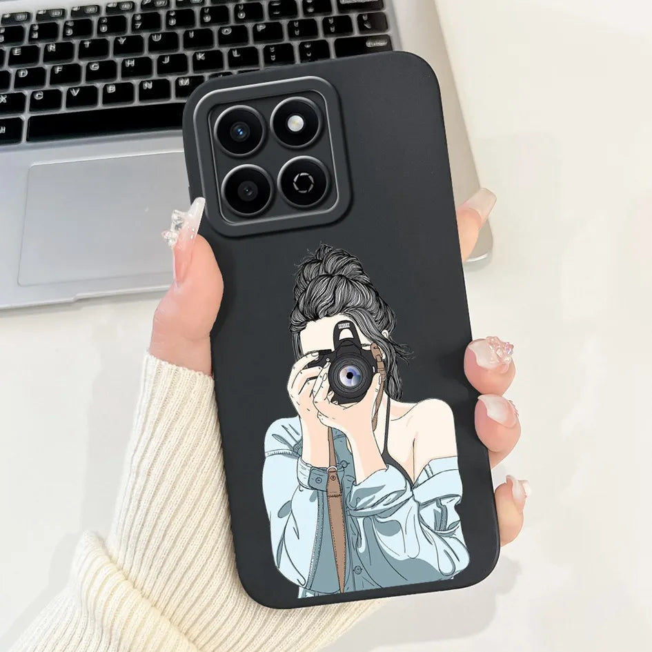 For Honor X7c 4G Case ALT-LX2 Shockproof Cover Sweet Girls Love Heart Soft Liquid Silicone Phone Cases For Honor 200 Smart Coque - Toxic Skullz