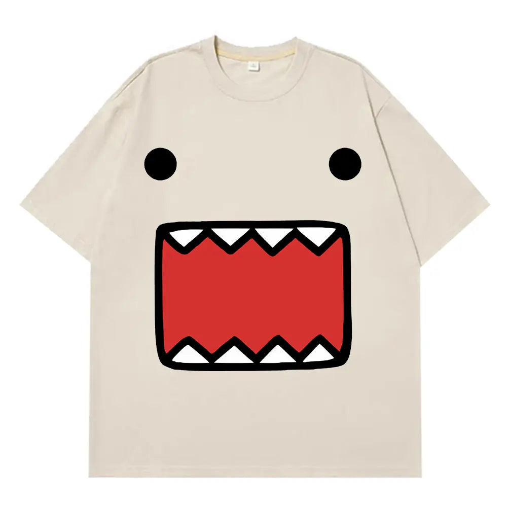 Domo Kun Doll Face Graphic T Shirts Men's Women Cotton Casual T-Shirts Short Sleeve Oversized Aesthetic Trendy T-shirt Harajuku - Toxic Skullz