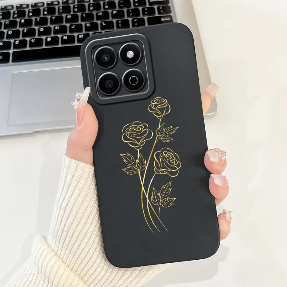 For Honor X7c 4G Case ALT-LX2 Shockproof Cover Sweet Girls Love Heart Soft Liquid Silicone Phone Cases For Honor 200 Smart Coque - Toxic Skullz