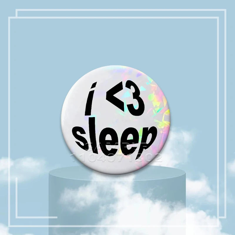 Y2K Holographic Eye Funny Face Badge Cute Cat Star Pins I Love EMO Boys Brooches DIY Backpack Jeans Decor Aesthetic Accessories - Toxic Skullz