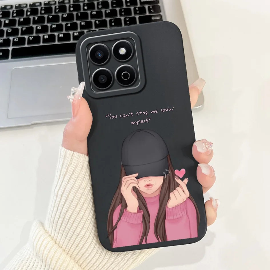 For Honor X7c 4G Case ALT-LX2 Shockproof Cover Sweet Girls Love Heart Soft Liquid Silicone Phone Cases For Honor 200 Smart Coque - Toxic Skullz