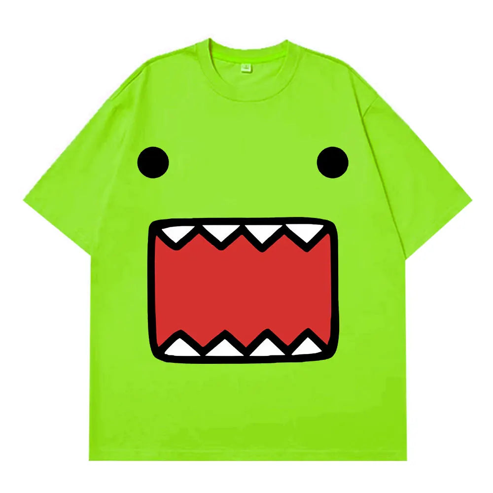 Domo Kun Doll Face Graphic T Shirts Men's Women Cotton Casual T-Shirts Short Sleeve Oversized Aesthetic Trendy T-shirt Harajuku - Toxic Skullz
