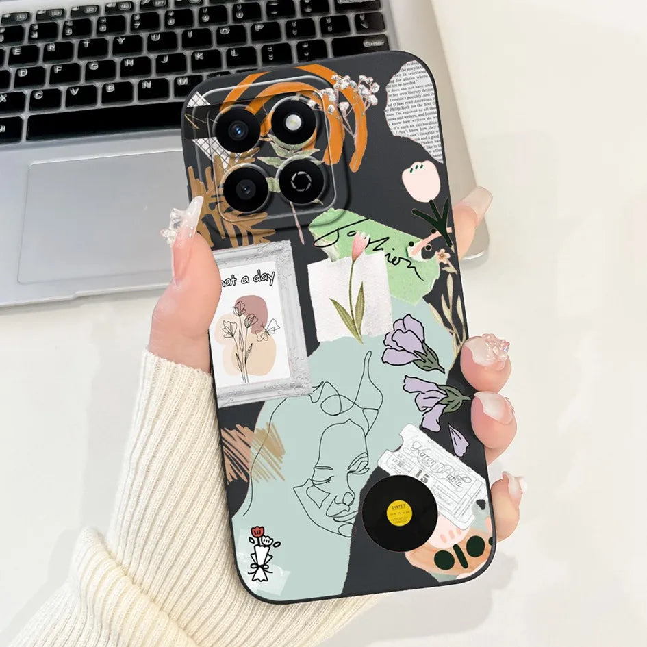 For Honor X7c 4G Case ALT-LX2 Shockproof Cover Sweet Girls Love Heart Soft Liquid Silicone Phone Cases For Honor 200 Smart Coque - Toxic Skullz