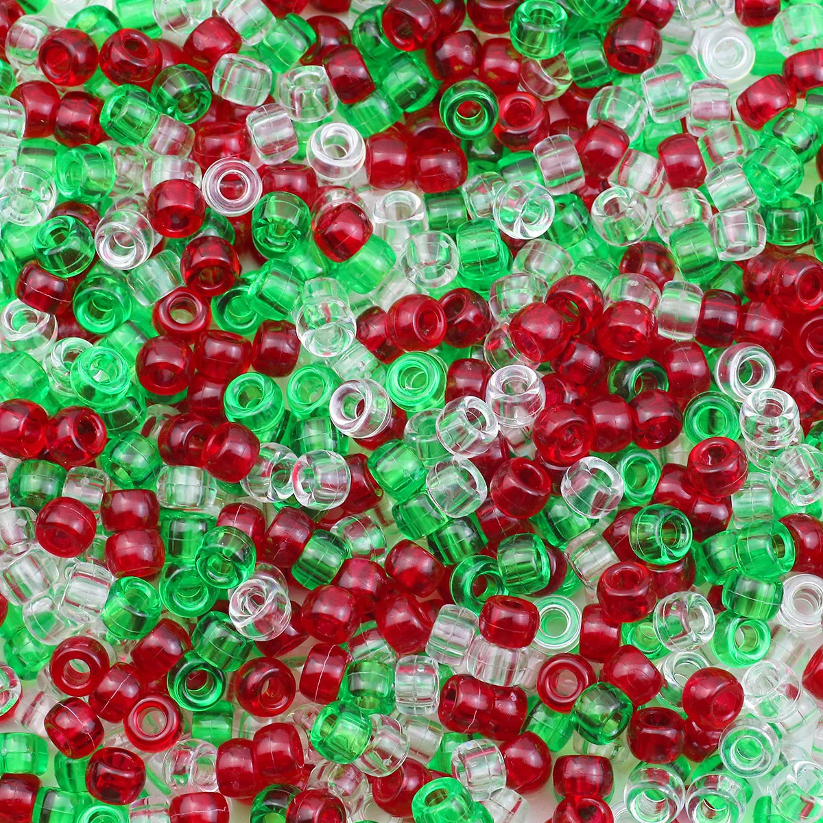 1200Pcs multi-colored Large Hole Pony Beads Plastic Beads For Bracelets Making DIY Crafts - Toxic Skullz