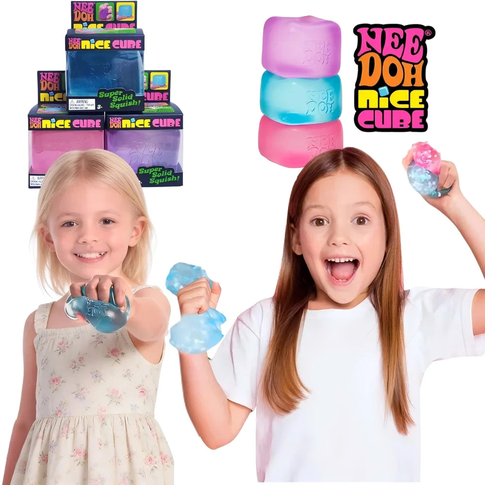 Trending Nee Doh Jellyfish & Cube Squish Toy, Soft Jelly Squeeze Stress Relief Fidget Toy, Sensory NeeDoh for Kids & Adults - Toxic Skullz