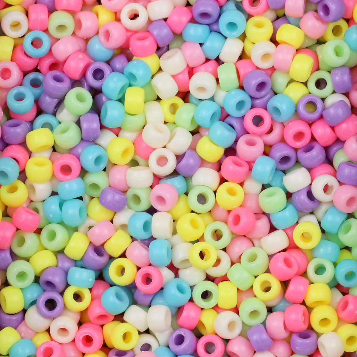 1200Pcs multi-colored Large Hole Pony Beads Plastic Beads For Bracelets Making DIY Crafts - Toxic Skullz