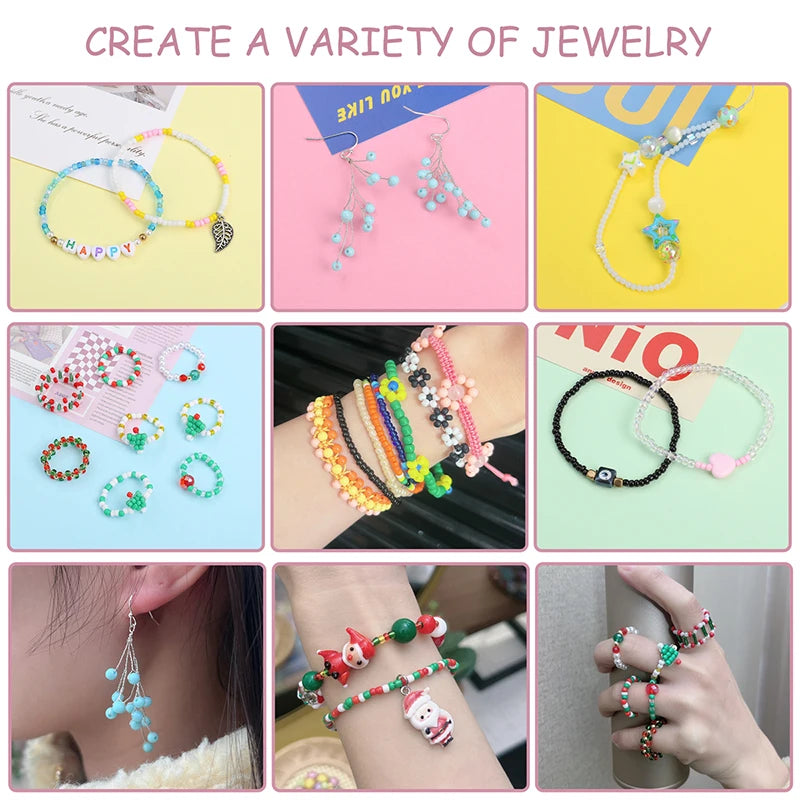 About 5200Pcs24 Grid Rice Bead Box Handmade DIY Jewelry Bracelet Earrings Kandi Jewelry Accessories Materials - Toxic Skullz