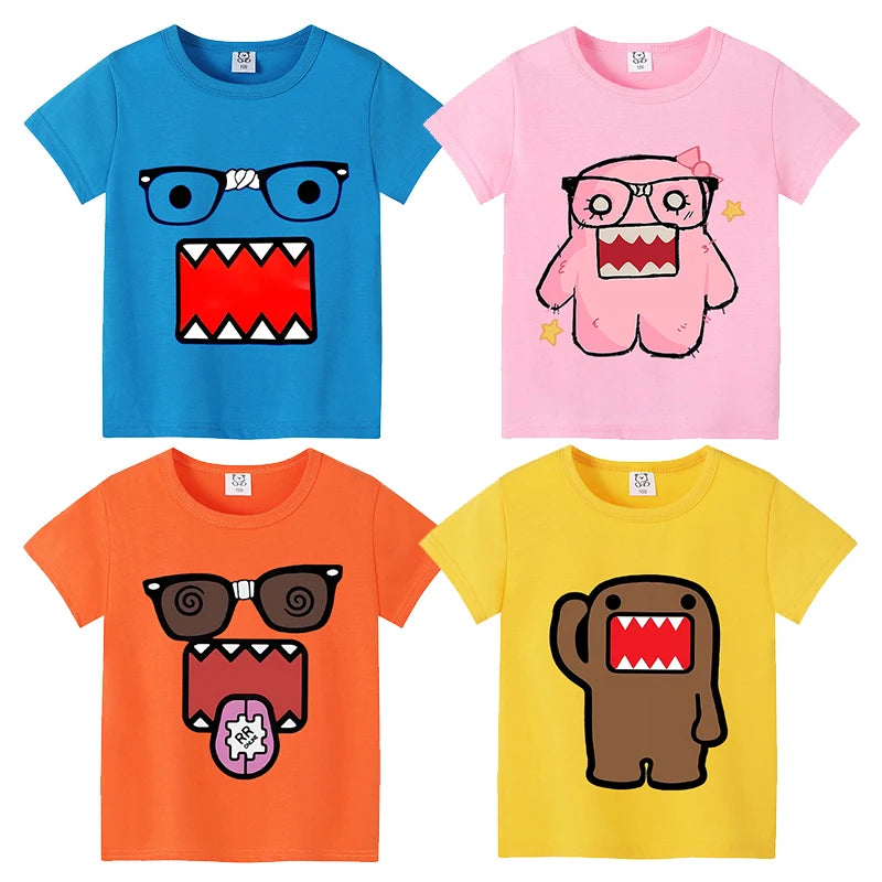 Cute Domos Kuns Short Sleeve Cartoon Boys Girls Clothes Summer Exquisite Fashion Hip Hop Casual Outdoor Wear Toddler Tops Gifts - Toxic Skullz