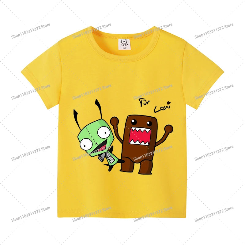 Cute Domos Kuns Short Sleeve Cartoon Boys Girls Clothes Summer Exquisite Fashion Hip Hop Casual Outdoor Wear Toddler Tops Gifts - Toxic Skullz