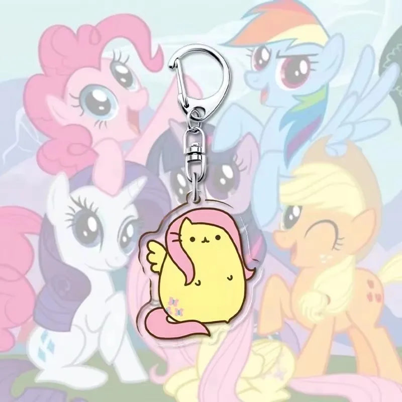 1pcs My Little Pony Keychain acrylic Pendant Anime Keyring Cartoon Decorative Pendants - Toxic Skullz
