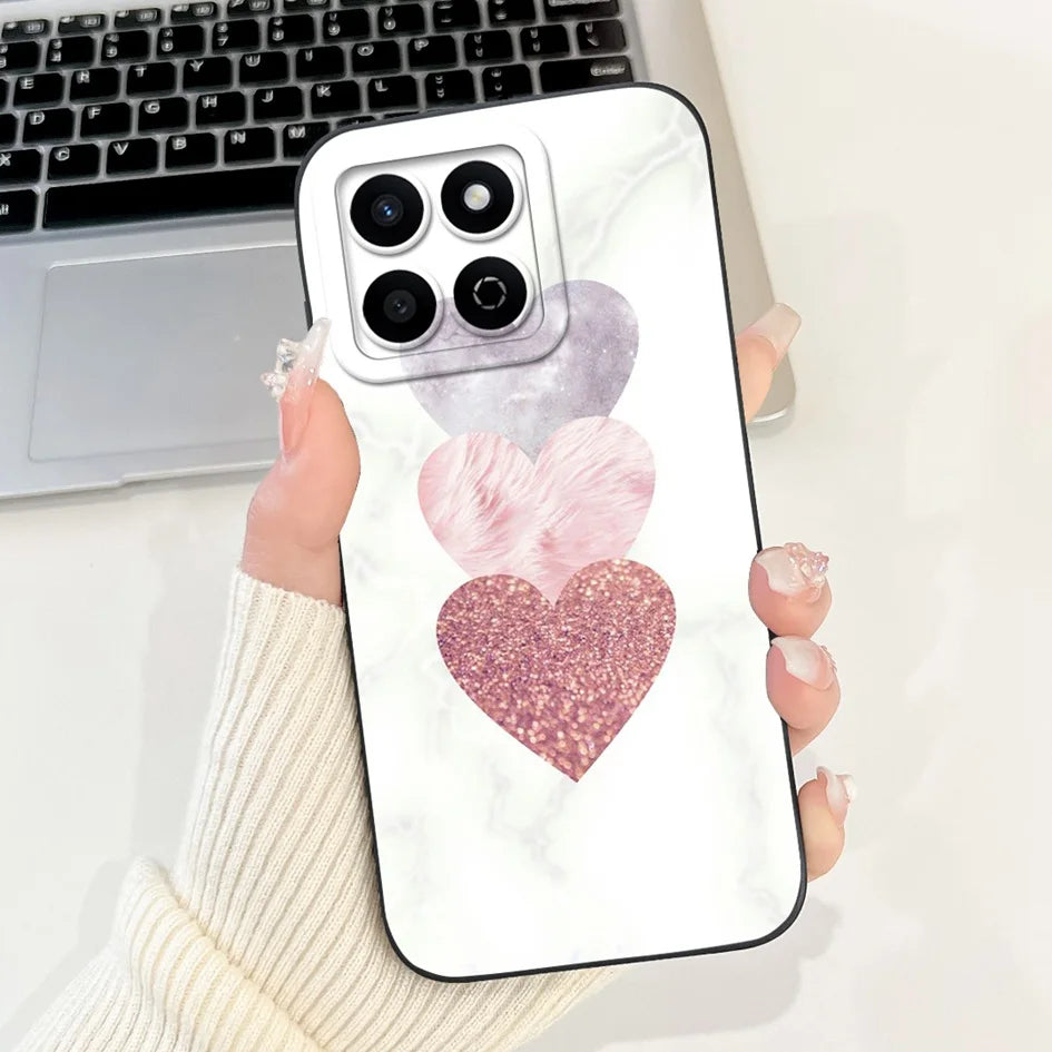 For Honor X7c 4G Case ALT-LX2 Shockproof Cover Sweet Girls Love Heart Soft Liquid Silicone Phone Cases For Honor 200 Smart Coque - Toxic Skullz