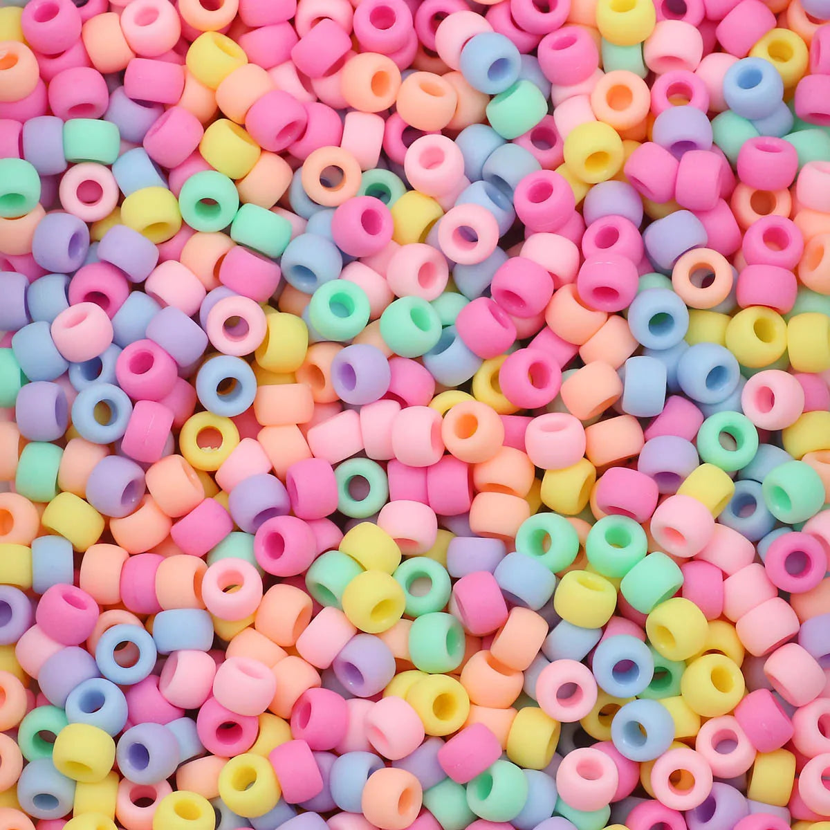 1200Pcs multi-colored Large Hole Pony Beads Plastic Beads For Bracelets Making DIY Crafts - Toxic Skullz