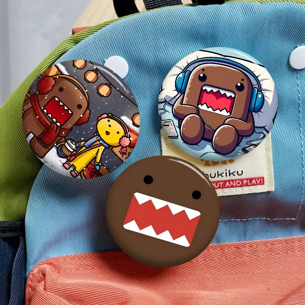 Cute Domo Kun 58mm Handmade Brooch Cartoon Cosplay Badge on Backpack Jewelry Accessories Gifts - Toxic Skullz