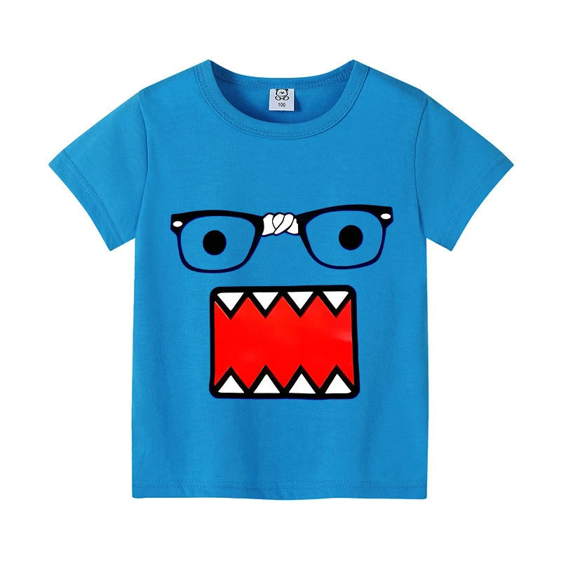 Cute Domos Kuns Short Sleeve Cartoon Boys Girls Clothes Summer Exquisite Fashion Hip Hop Casual Outdoor Wear Toddler Tops Gifts - Toxic Skullz