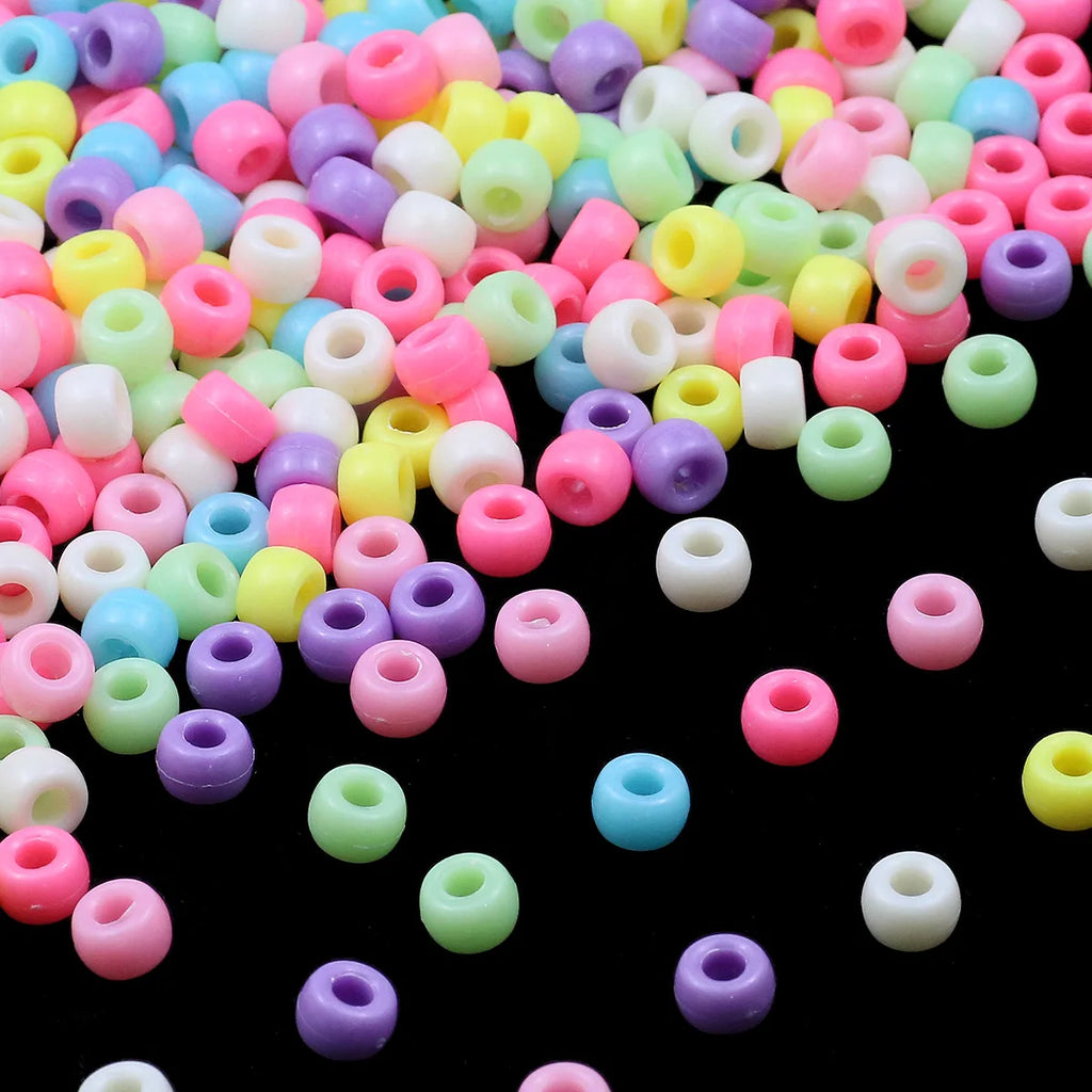 1200Pcs multi-colored Large Hole Pony Beads Plastic Beads For Bracelets Making DIY Crafts - Toxic Skullz