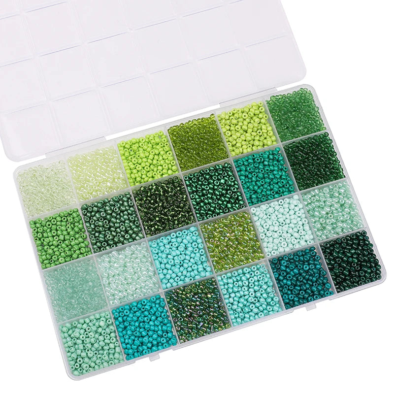 About 5200Pcs24 Grid Rice Bead Box Handmade DIY Jewelry Bracelet Earrings Kandi Jewelry Accessories Materials - Toxic Skullz