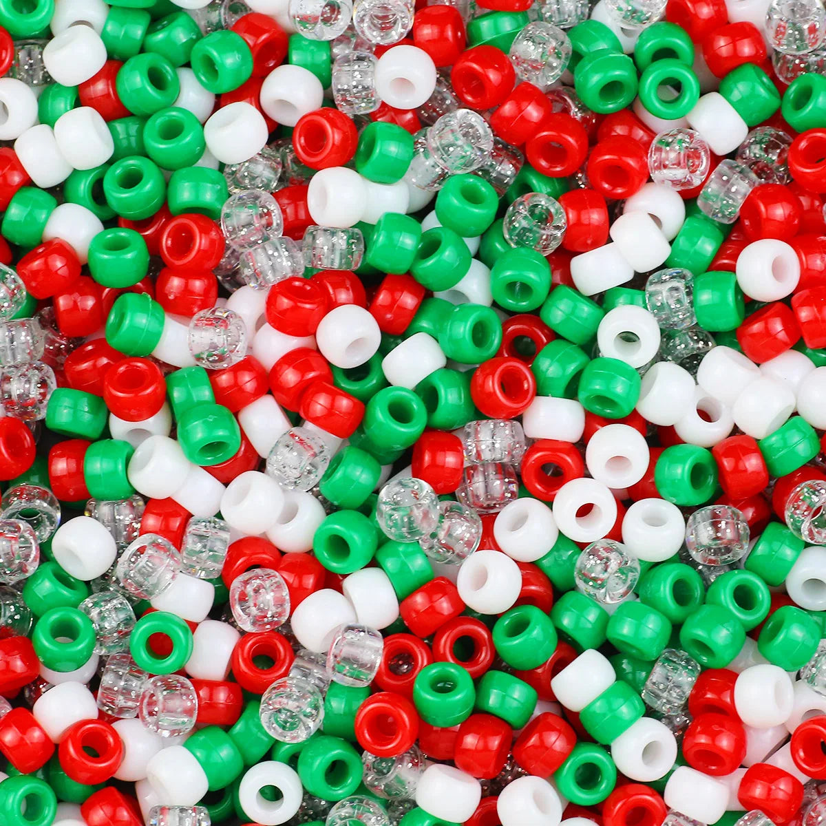 1200Pcs multi-colored Large Hole Pony Beads Plastic Beads For Bracelets Making DIY Crafts - Toxic Skullz