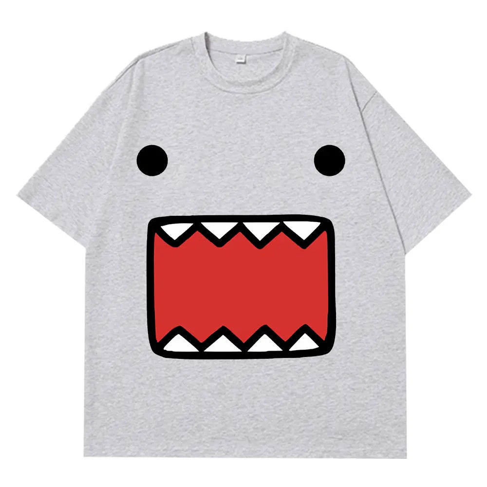 Domo Kun Doll Face Graphic T Shirts Men's Women Cotton Casual T-Shirts Short Sleeve Oversized Aesthetic Trendy T-shirt Harajuku - Toxic Skullz