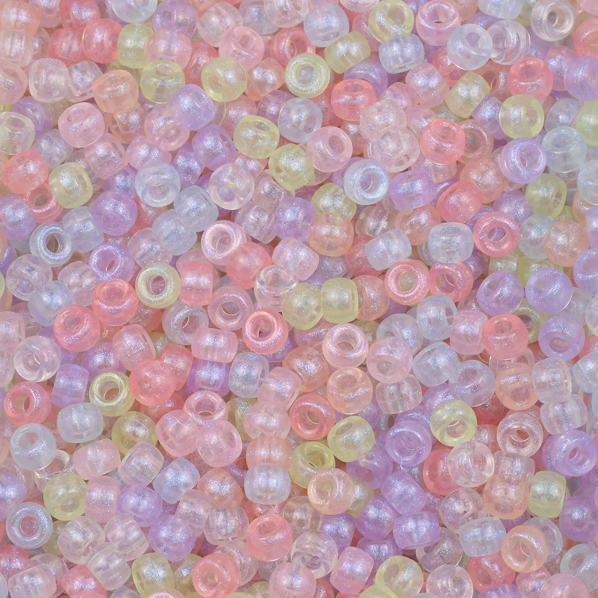 1200Pcs multi-colored Large Hole Pony Beads Plastic Beads For Bracelets Making DIY Crafts - Toxic Skullz